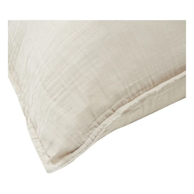 Funda de almohada de velo de algodón Dili | Tiza