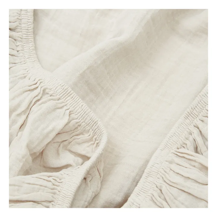 Drap-housse Dili en voile de coton | Craie- Image produit n°2
