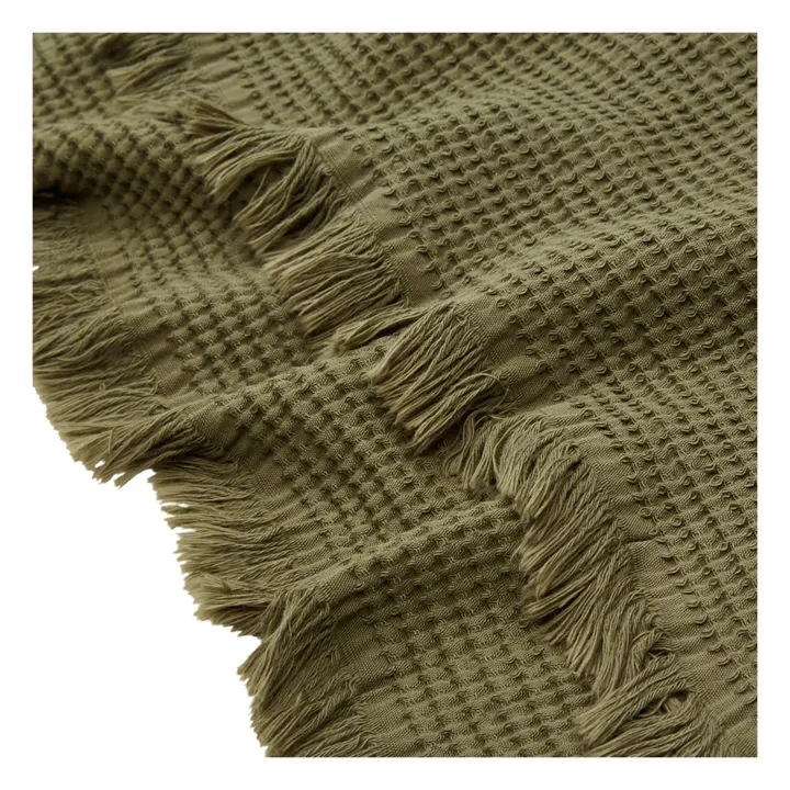 Drap de bain Timor en nid d'abeille | Vert kaki- Image produit n°3