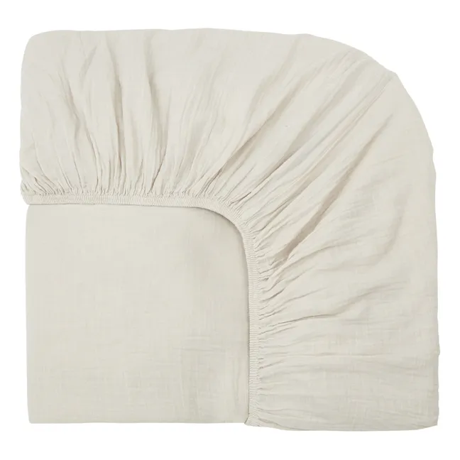 Dili Cotton Voile Fitted Sheet  | Chalk