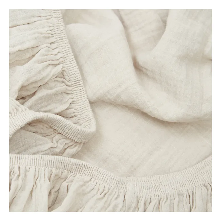 Drap-housse Dili en voile de coton | Craie- Image produit n°3