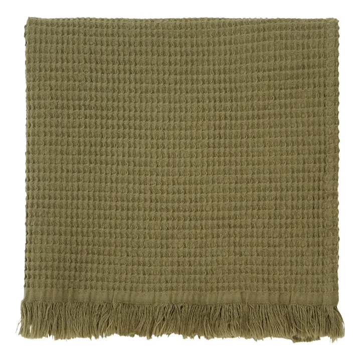 Drap de bain Timor en nid d'abeille | Vert kaki- Image produit n°2