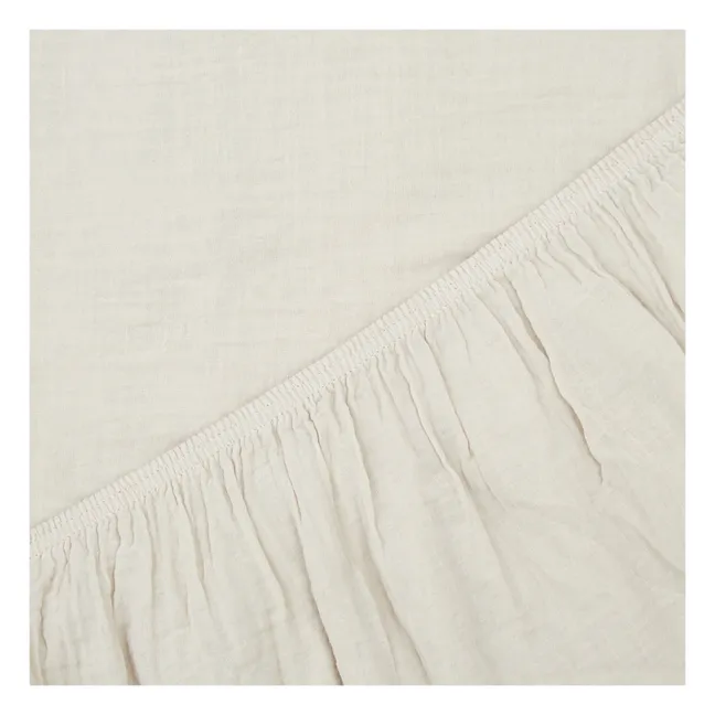 Dili Cotton Voile Fitted Sheet  | Chalk