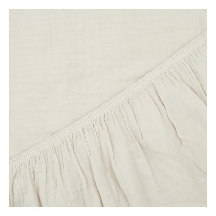 Drap-housse Dili en voile de coton | Craie- Image produit n°1
