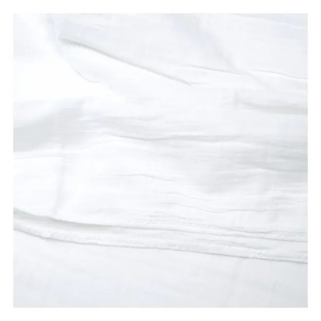 Mantel de gasa doble de algodón bio  | Blanco