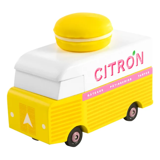 Auto Macaron Zitrone aus Holz