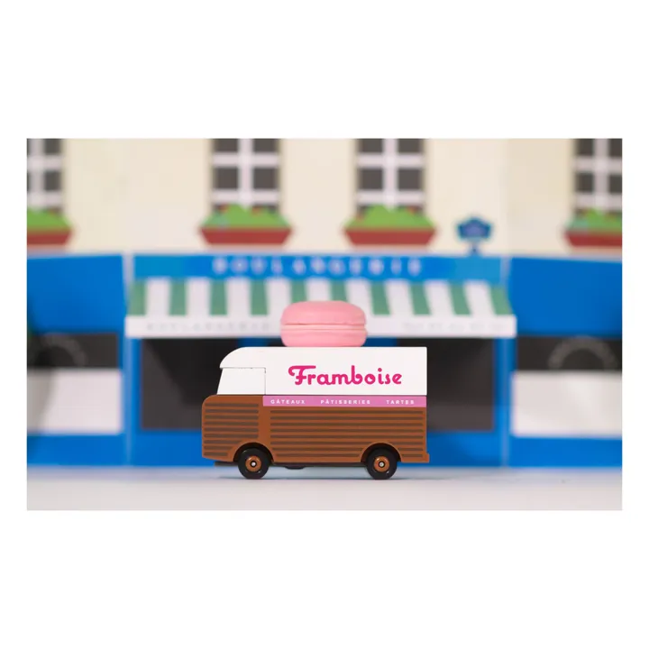 Auto Macaron Himbeere aus Holz- Produktbild Nr. 1