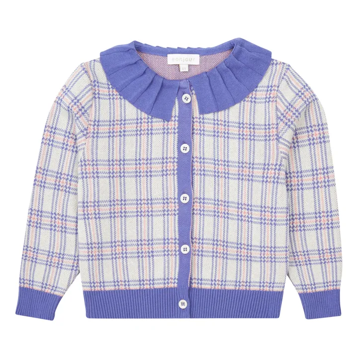 Checked Cardigan | Blue- Product image n°0