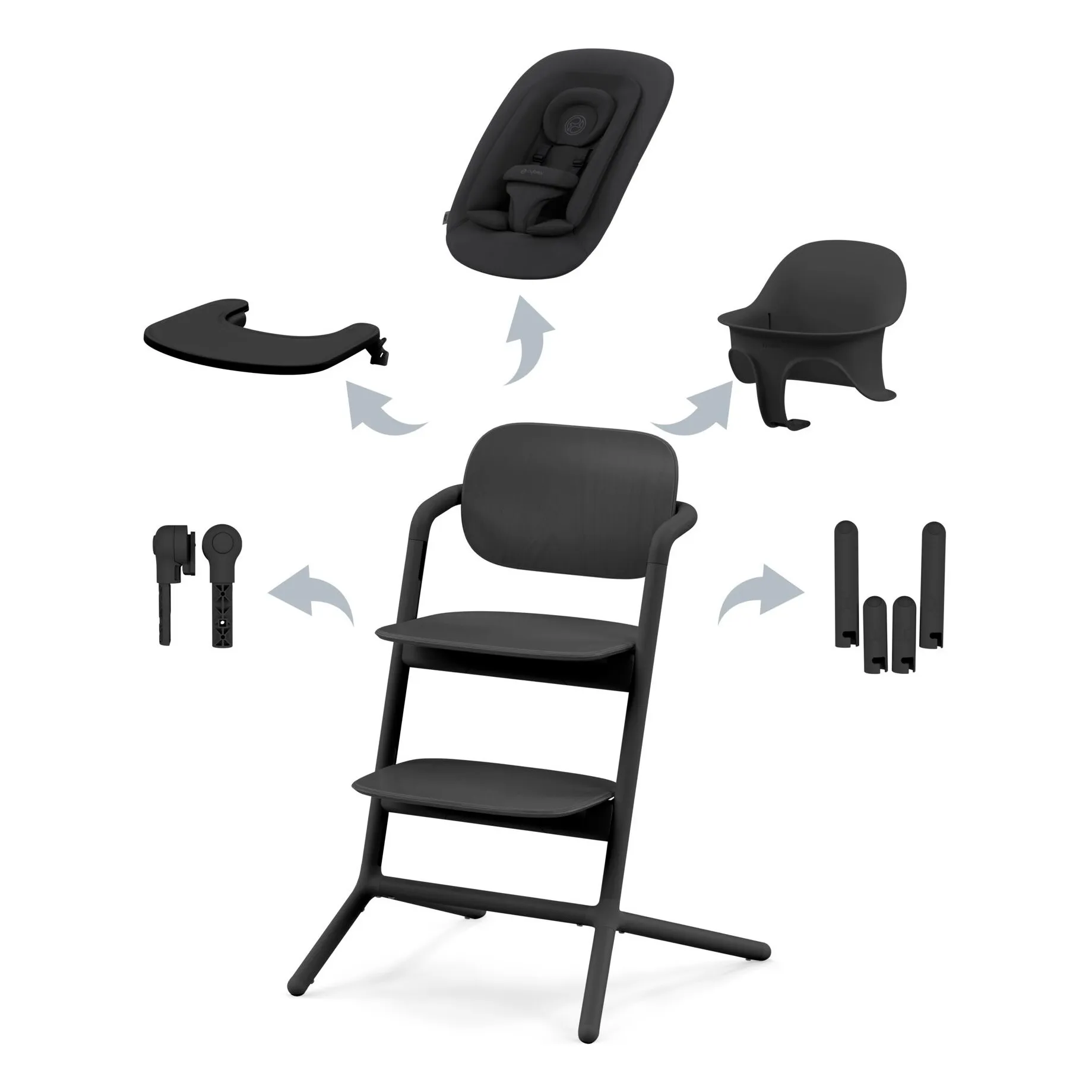 Lemo - Chaise haute 4 en 1 | Noir- Image produit n°0