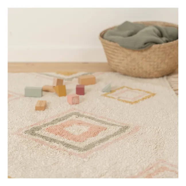 Alfombra de algodón reciclado Azteca  | Rosa