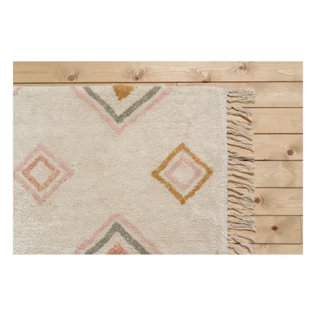 Alfombra de algodón reciclado Azteca  | Rosa