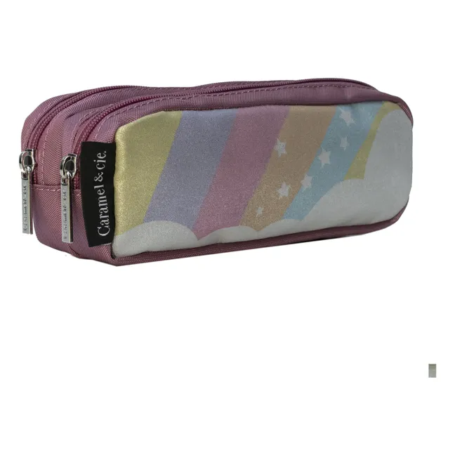 Starry Rainbow Pencil Case | Dusty Pink