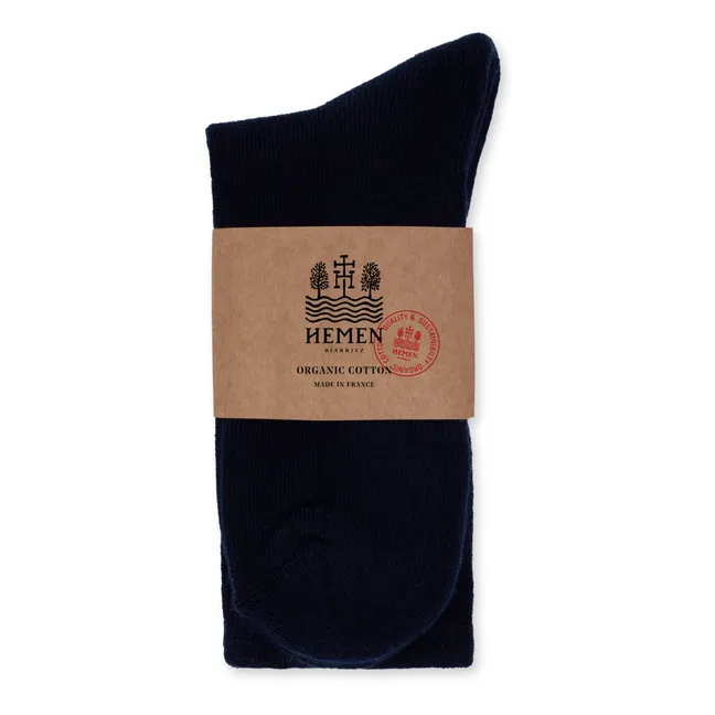 Set di 2 calzini in cotone biologico | Blu marino