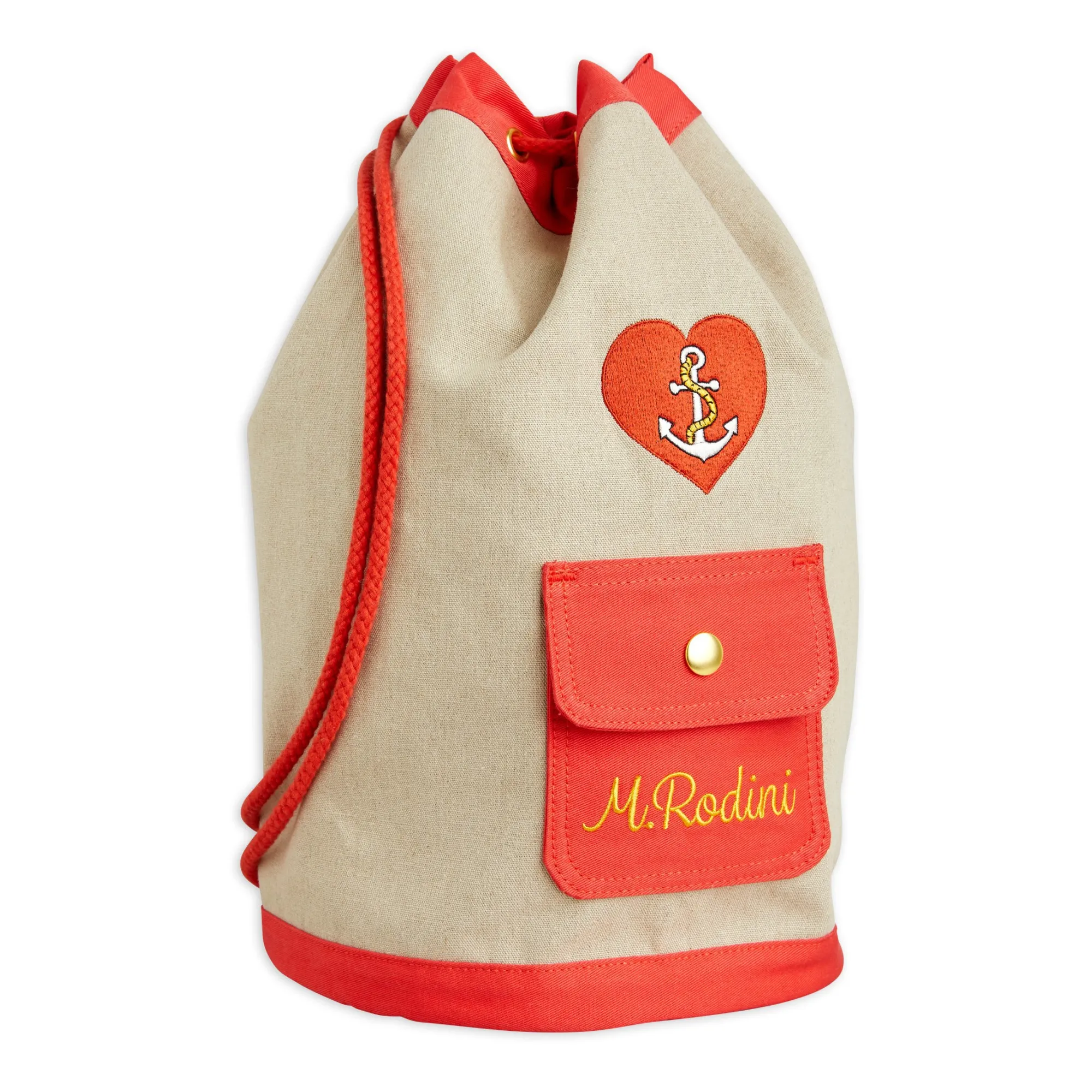 Mini Rodini Organic Linen Sea Backpack Red Smallable