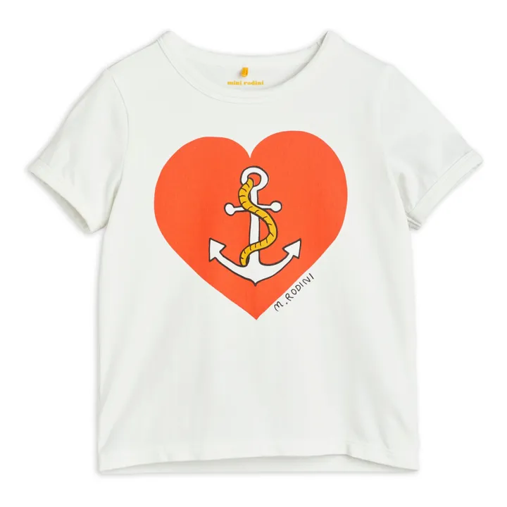 Camiseta de algodón orgánico Corazón | Blanco- Imagen del producto n°0