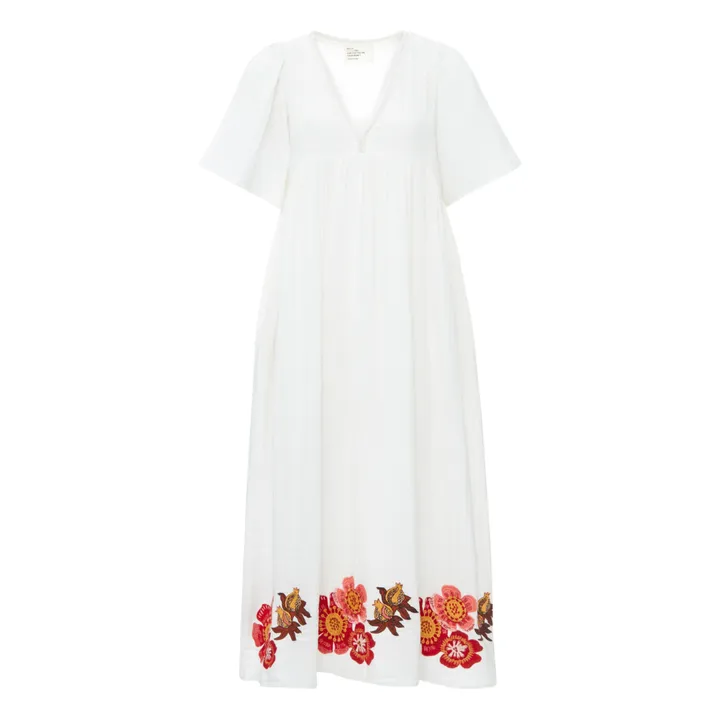 Kleid Roe Stickerei Bio-Baumwolle | Weiß- Produktbild Nr. 0