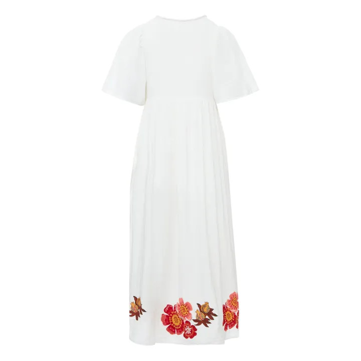 Kleid Roe Stickerei Bio-Baumwolle | Weiß- Produktbild Nr. 2