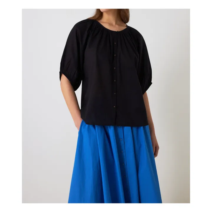 Cool Organic Cotton Blouse | Black- Product image n°1