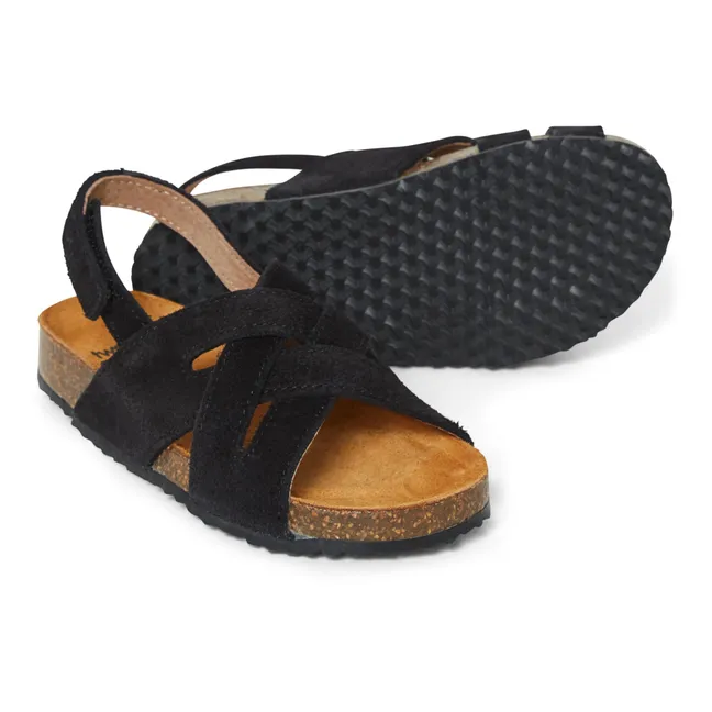 Suede Braided Sandals - Two Con Me | Black