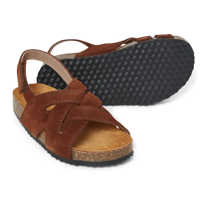 Suede Braided Sandals - Two Con Me | Brown- Product image n°1