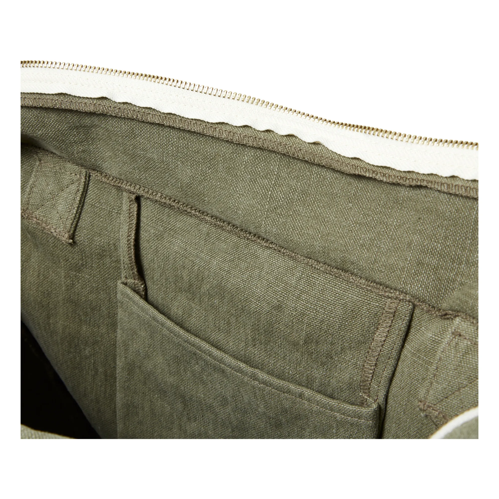 Sac à Langer en Lin Isia | Vert kaki- Image produit n°7