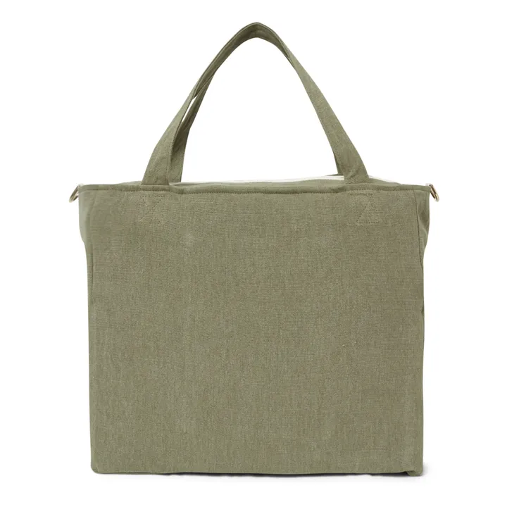 Bolso de lino con cremallera | Verde Kaki- Imagen del producto n°4