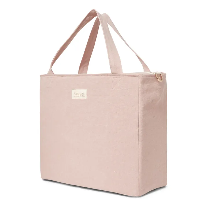 Sac zippé en lin | Rose poudré- Image produit n°3