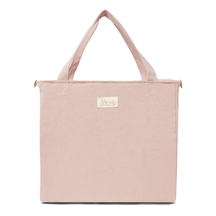 Sac zippé en lin | Rose poudré- Image produit n°0
