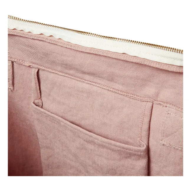 Tasche mit Reißverschluss aus Leinen | Mattrosa