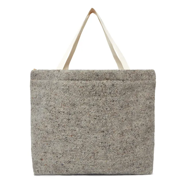 Einkaufstaschen aus Wolle und Leinen | Grau Meliert