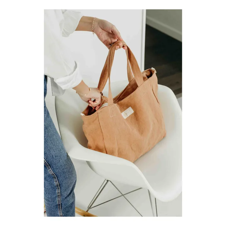 Sac zippé en lin | Terracotta- Image produit n°4