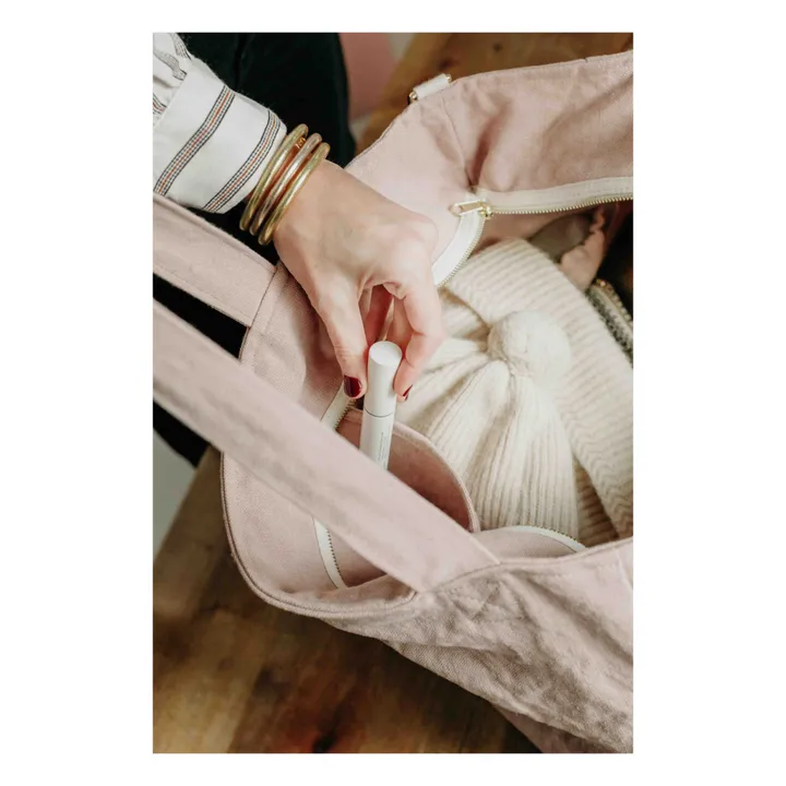 Sac zippé en lin | Rose poudré- Image produit n°8
