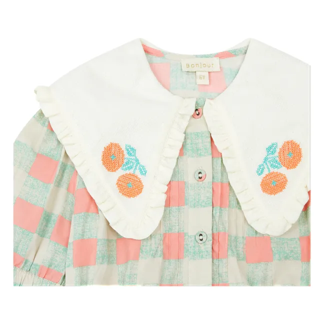 Cropped Embroidered Collar Blouse | Blue