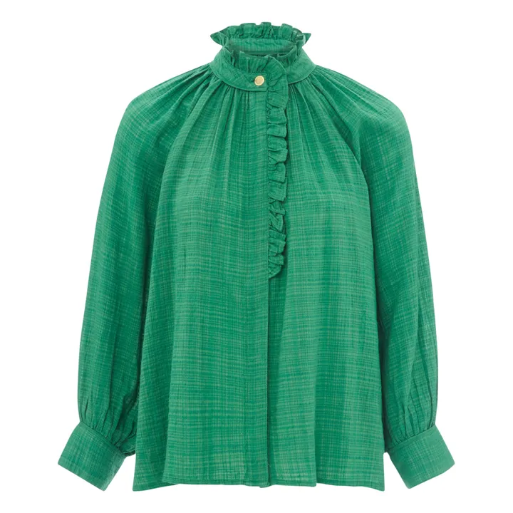 Blouse Evora Crêpe Bubble | Vert- Image produit n°0