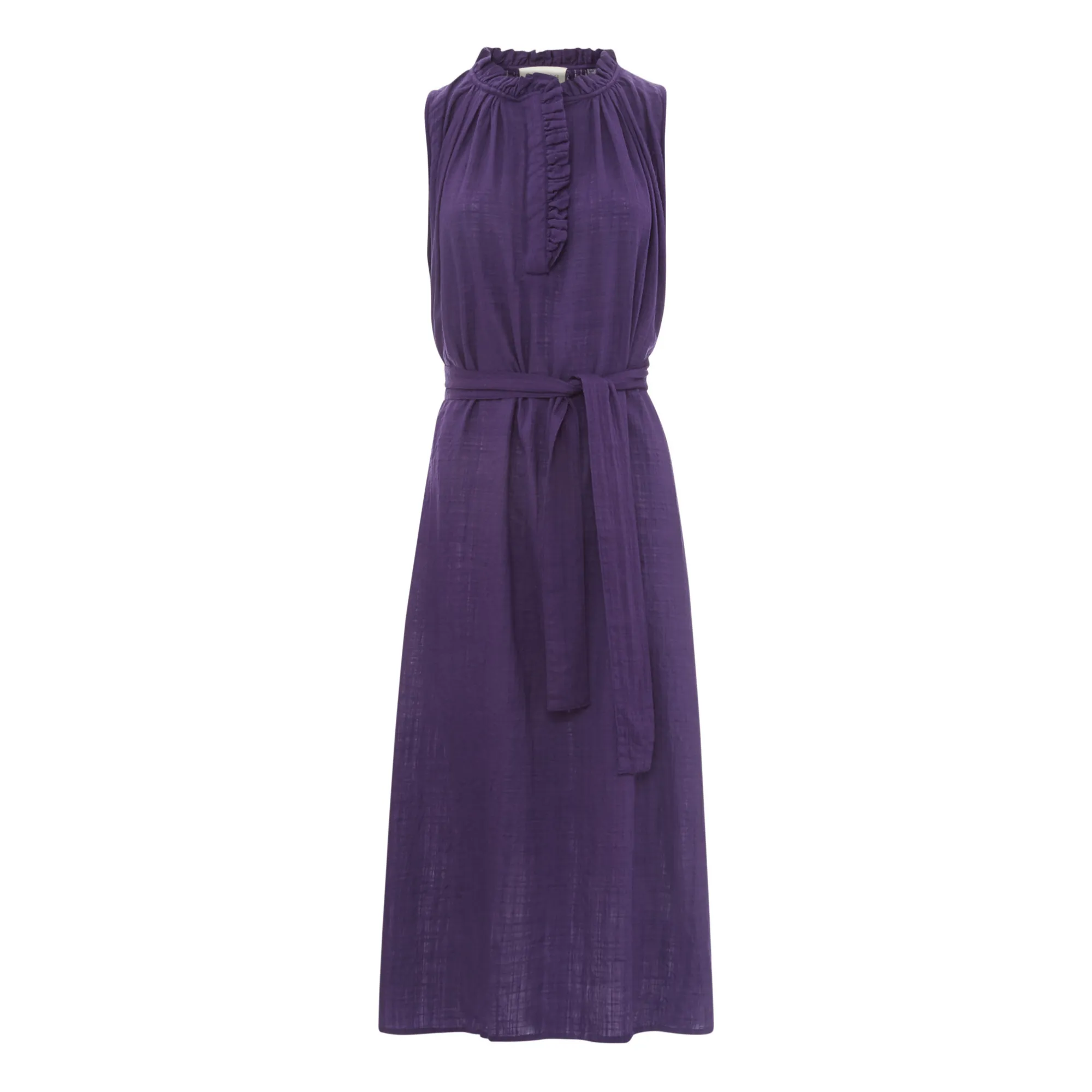 Bellepiece Purple Denize Bubble Crepe Dress