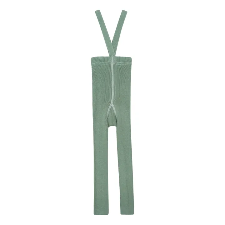 Collants à Bretelles Coton Bio Sans Pieds | Vert céladon- Image produit n°0