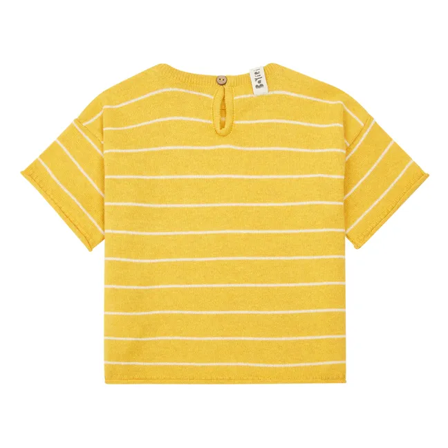 T-Shirt Strick aus Bio-Baumwolle  | Gelb