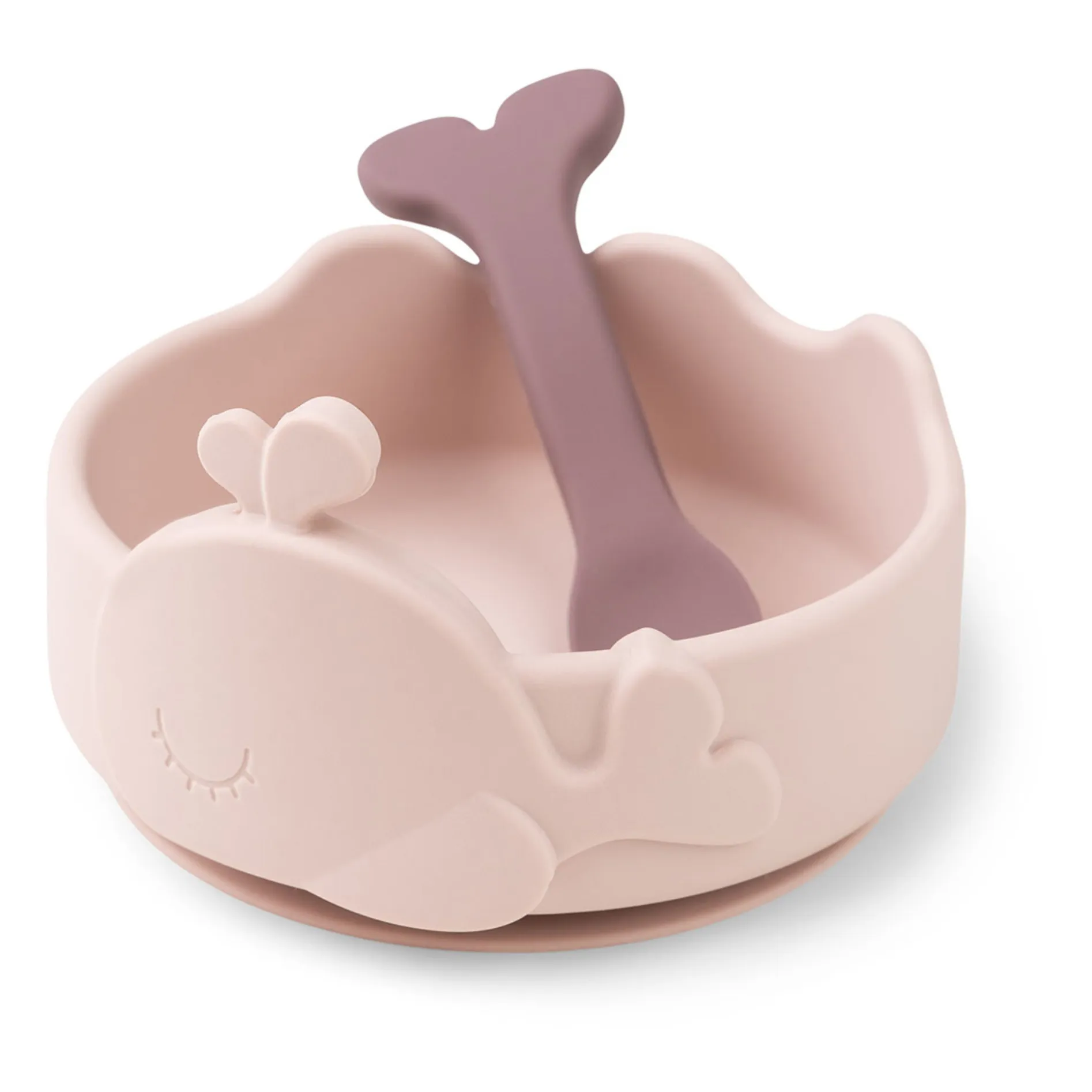 Done By Deer Pink Wally Silicone Bowl With Suction Cup And Spoon