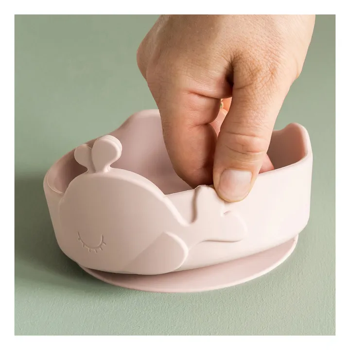 Cuenco con ventosa y cuchara de silicona Wally | Rosa- Imagen del producto n°2