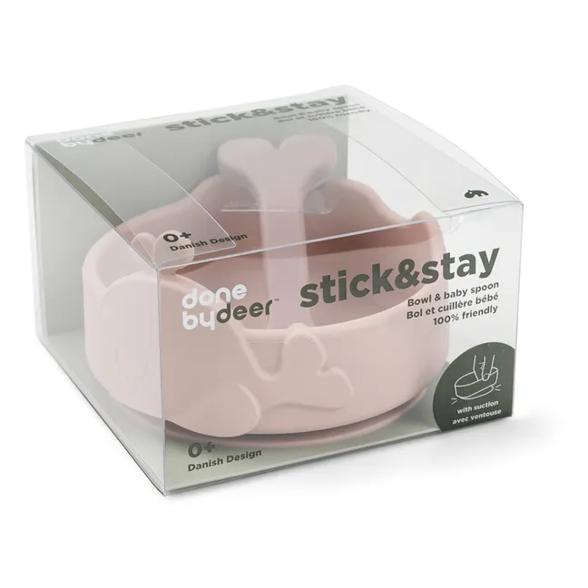 Wally silicone bowl with suction cup and spoon | Pink