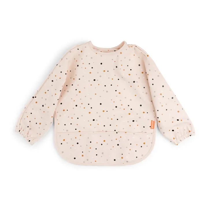 Happy dots bib with sleeves  | Pink- Product image n°0