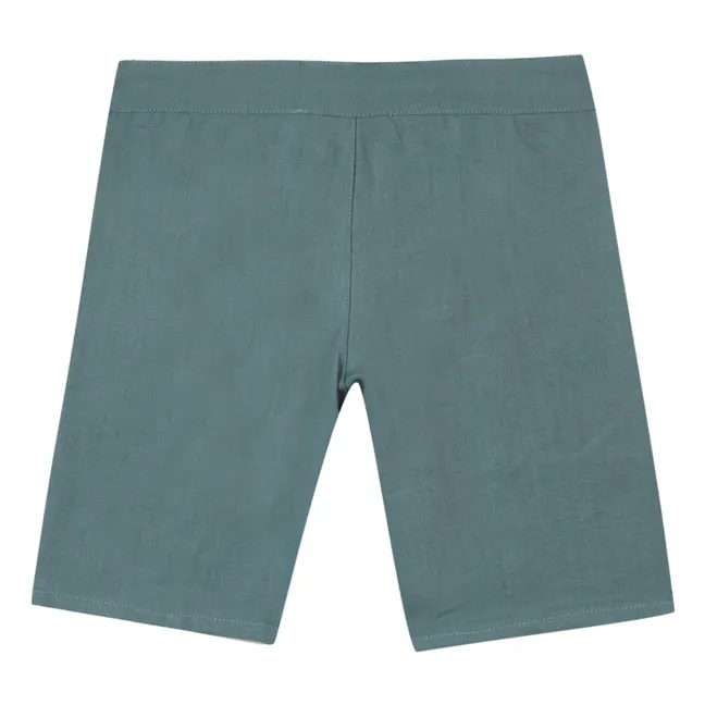 Pantalón corto de lino | Verde Gris