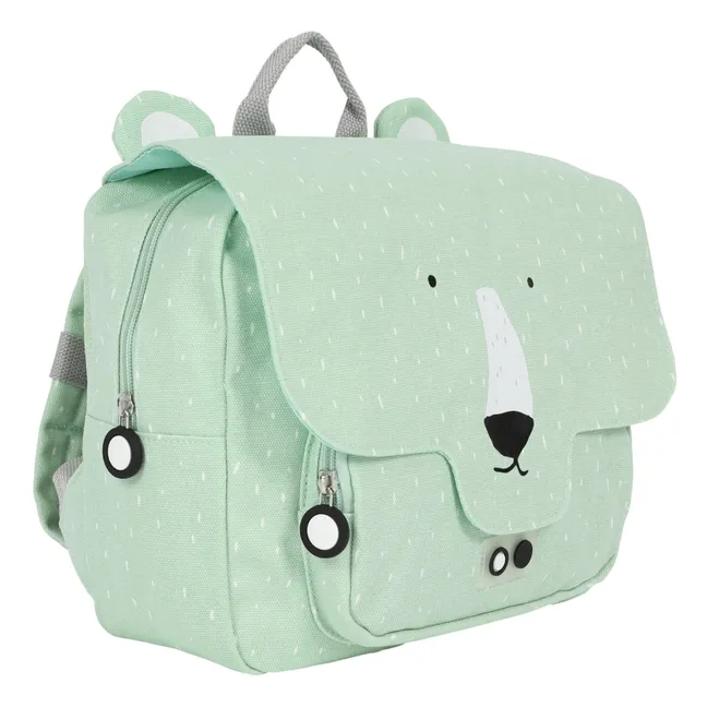 Mr. Polar Bear Schoolbag | Green water