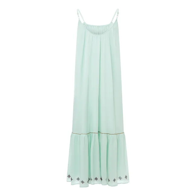 Vestito lungo con ricami | Blu