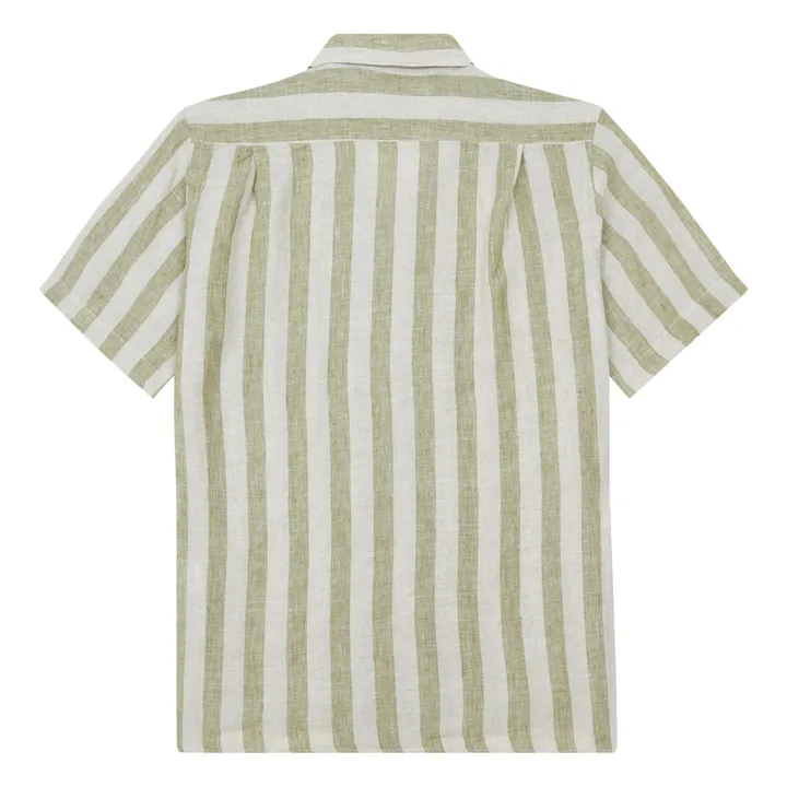 Camisa de manga corta de lino Palm  | Verde Kaki- Imagen del producto n°3