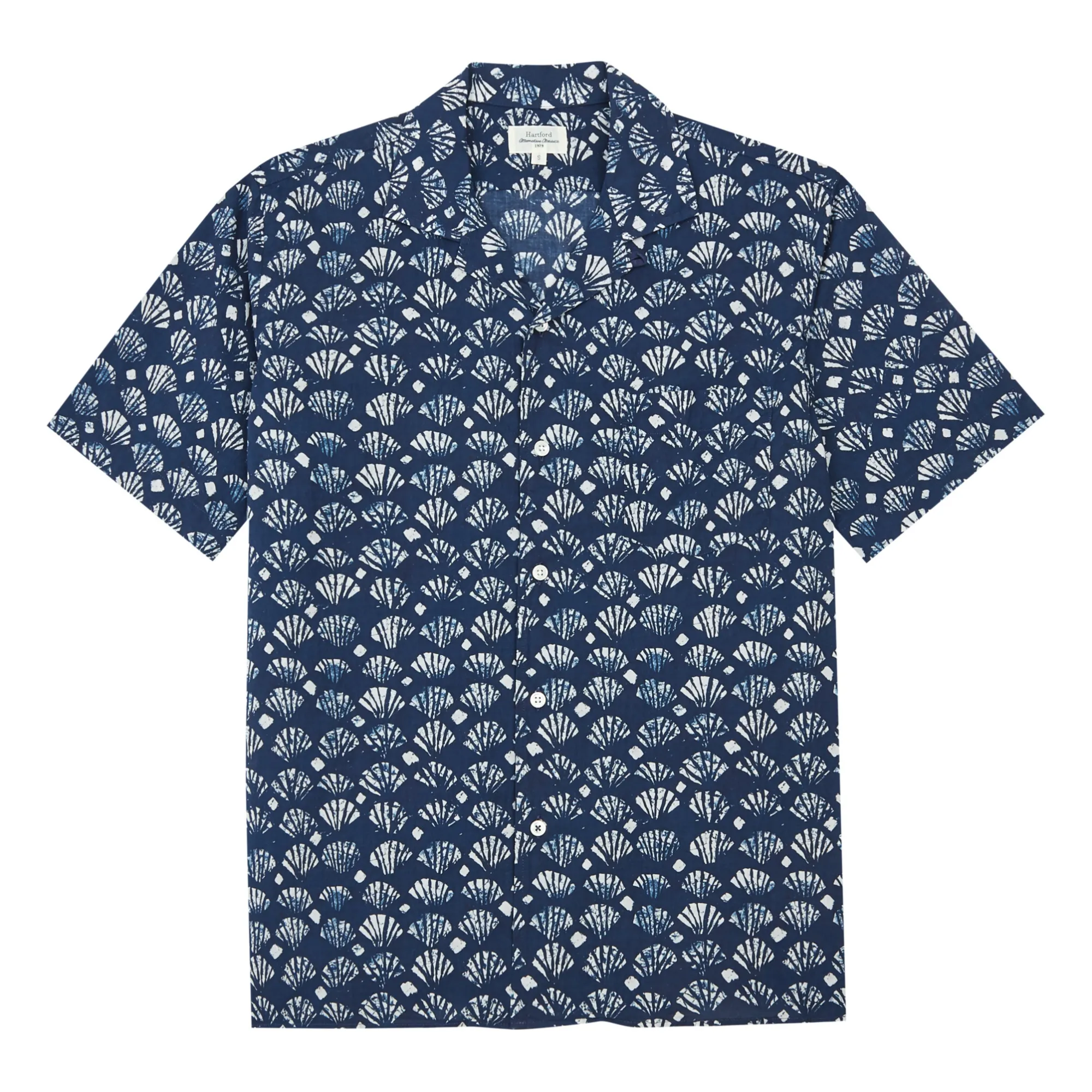 Hartford Indigo Blue Palm Shirt