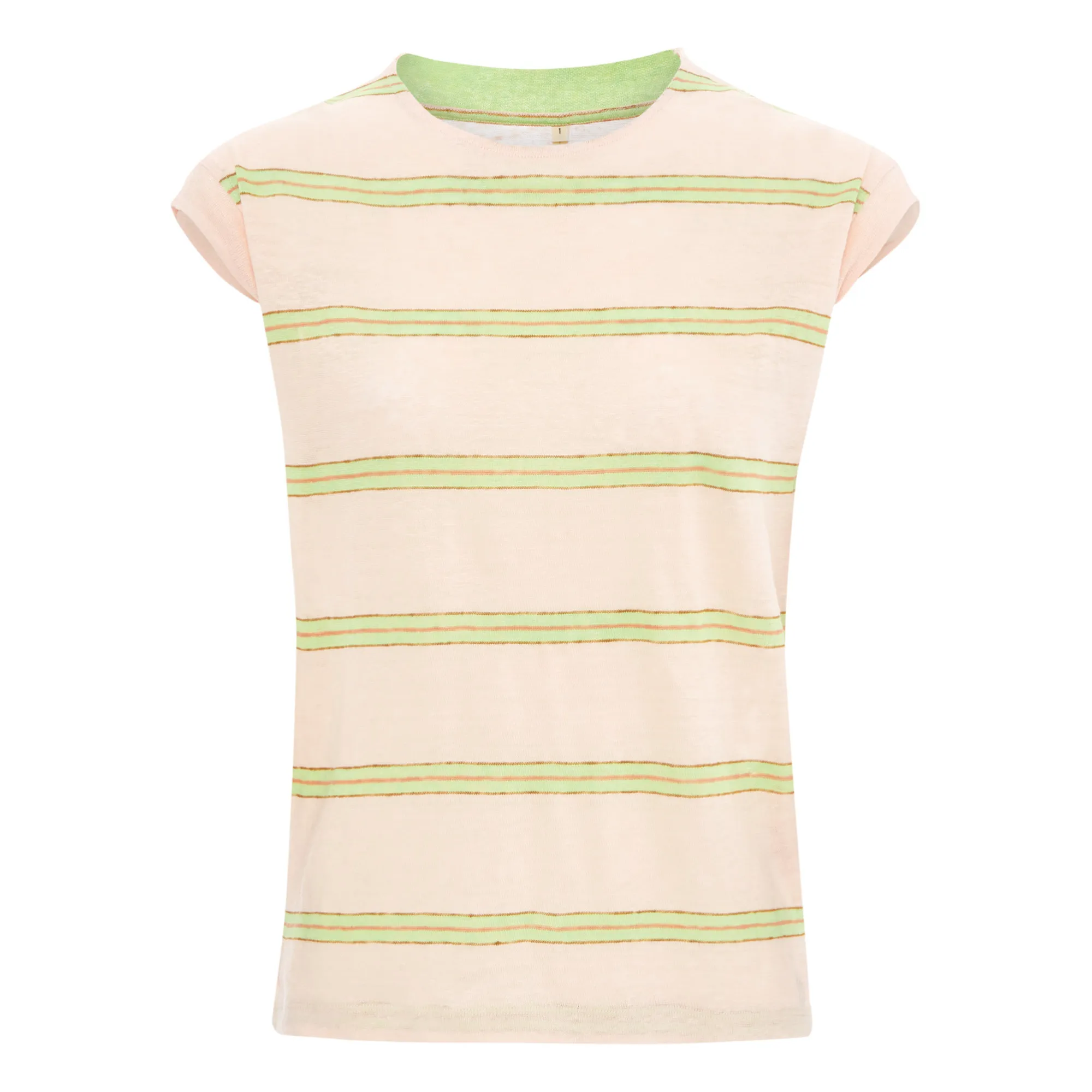 Bellerose Women's Powder Pink Sevia Striped Linen T-Shirt - Collection