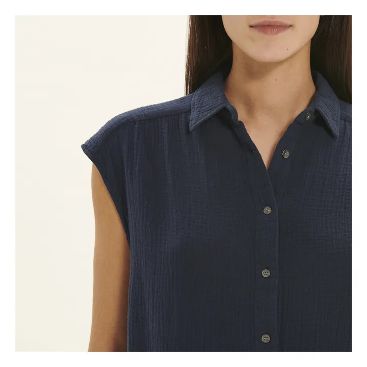Camisa Cléo | Azul Noche- Imagen del producto n°6