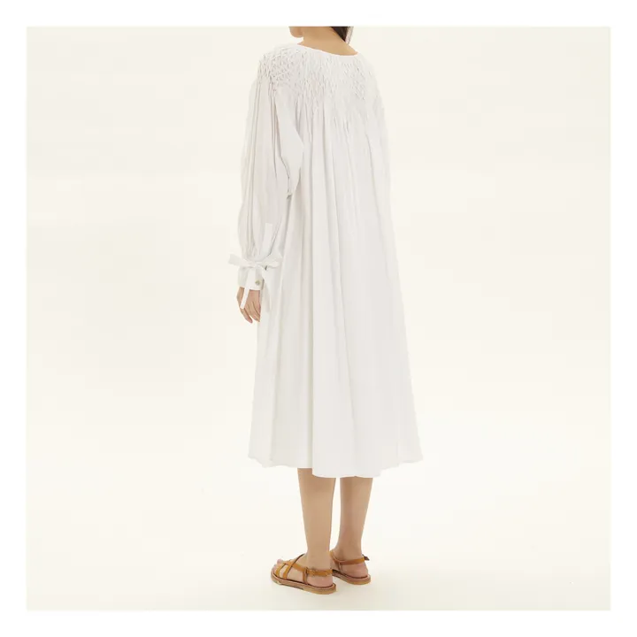 Kleid Cecile Gesmockt | Weiß- Produktbild Nr. 5
