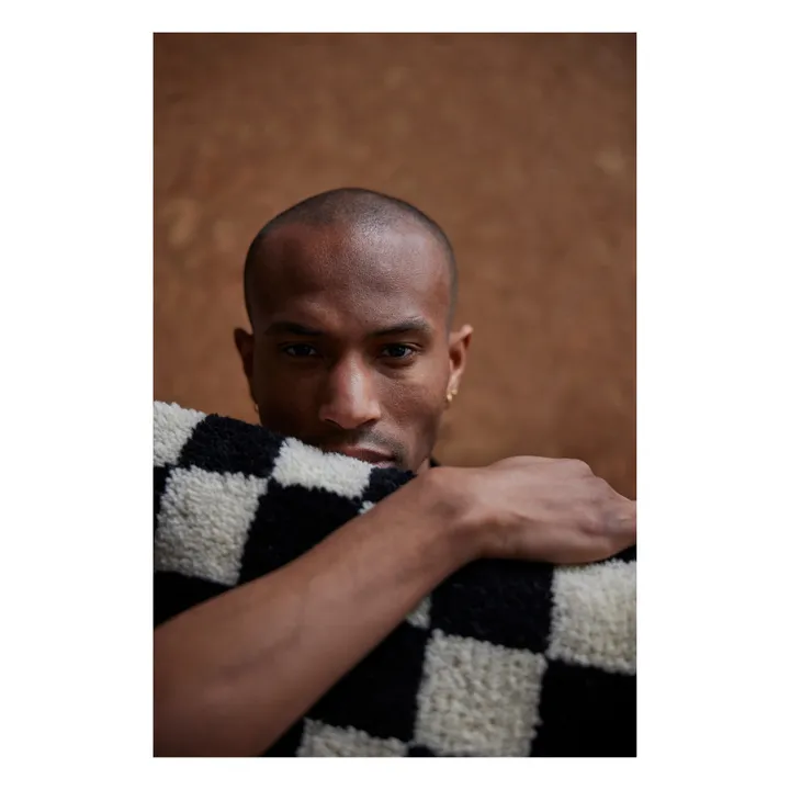 Coussin damier | Noir/Blanc- Image produit n°2